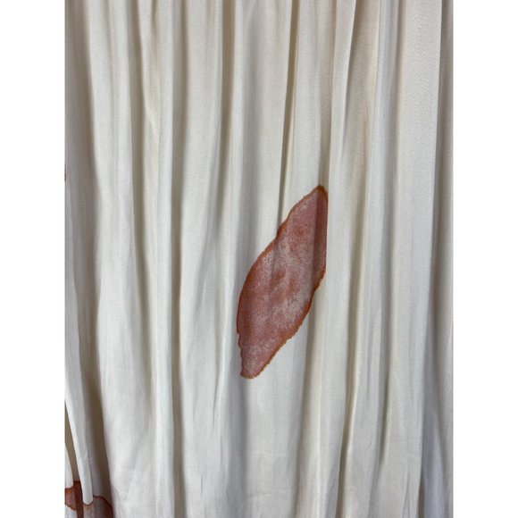 Here Now Sleeveless Spaghetti Strap Maxi Dress Cream Coral Leaf Size Small - Picture 2 of 8